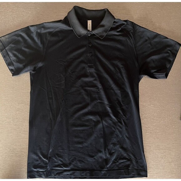 Lululemon Mens Polo Short Sleeve Shirt Top Navy Blue Golf Size Large - Picture 1 of 7
